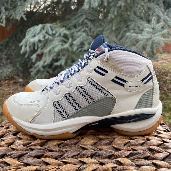 HEAD Tennis / Paddleball Sports Sneakers White & Blue ad.apt #701 Mid-top Size 9 - Picture 6 of 9